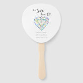 Bruiloft laat liefde sprankelen diamant waterverf handwaaier (Voorkant)