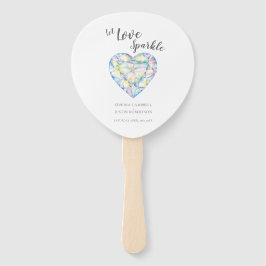 Bruiloft laat liefde sprankelen diamant waterverf handwaaier
