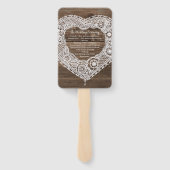 Bruiloft land kant hout effect programma fans handwaaier (Achterkant)