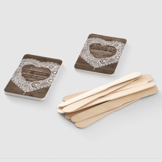 Bruiloft land kant hout effect programma fans handwaaier (Niet-gemonteerd)