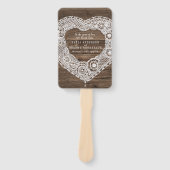 Bruiloft land kant hout effect programma fans handwaaier (Voorkant)