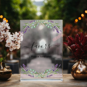 Bruiloft lavendel eucalyptus groen gunst acryl bord