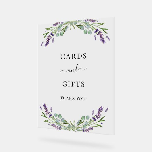Bruiloft lavendel eucalyptus groen kaarten geschen acryl bord (Hoek)