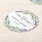 Bruiloft lavendel eucalyptus mr mevrouw hart namen kartonnen onderzetters (Gekanteld)
