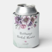 Bruiloft Lavendel & Groen Bloemmotief  Blikjeskoeler (Blikje Voorkant)