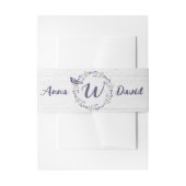 Bruiloft Lavendel krans op witgewassen hout Uitnodigingen Wikkel (Voorkant Voorbeeld)