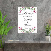 Bruiloft lavendel roze eucalyptus groen welkom poster