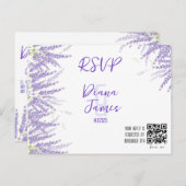 Bruiloft Lavendel stijl RSVP kaart (Voorkant / Achterkant)