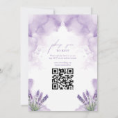 Bruiloft Lavendel Tuin QR Code RSVP Kaart (Achterkant)
