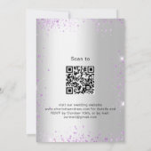 Bruiloft lavendel zilver eucalyptus QR-code RSVP Kaart (Achterkant)