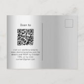 Bruiloft lavendel zilver eucalyptus QR-code RSVP Uitnodiging Briefkaart (Achterkant)