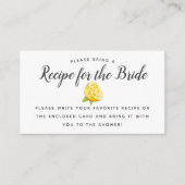 Bruiloft Lemon Thema Recept Kaart (Voorkant)