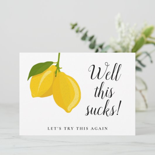 Bruiloft Lemons Wijzig de Datum Modern Kaart (Staand voorkant)