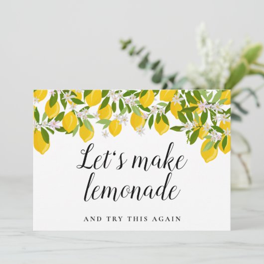 Bruiloft Lemons Wijzig de Datum Uitgesteld Save The Date (Staand voorkant)