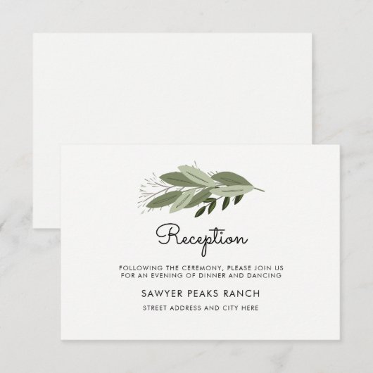 Bruiloft lente receptie Kaart (Voorkant / Achterkant)