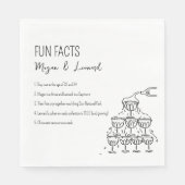 Bruiloft Leuke feiten hand getrokken champagnetore Servet (Voorkant)