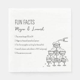 Bruiloft Leuke feiten hand getrokken champagnetore Servet