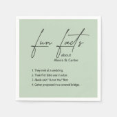 Bruiloft Leuke Feiten Op Sage Servet (Voorkant)