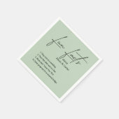 Bruiloft Leuke Feiten Op Sage Servet (Hoek)