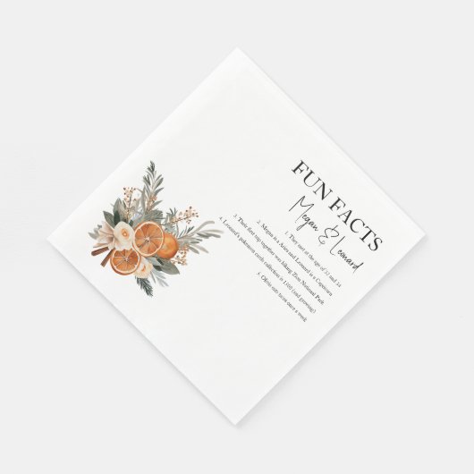 Bruiloft Leuke feiten winter herfst groen Servet (Hoek)