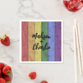 Bruiloft LGBT vlag pride  aangepaste namen Servet (Insitu)