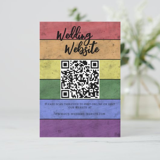 Bruiloft LGBT vlag pride Behuizing Kaart (Staand voorkant)