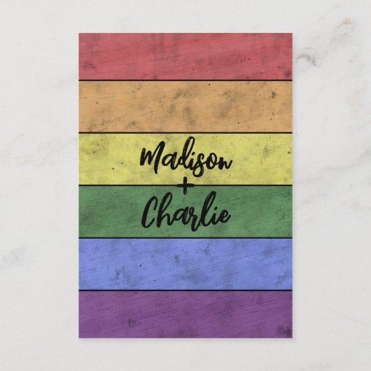 Bruiloft LGBT vlag pride Behuizing Kaart (Achterkant)