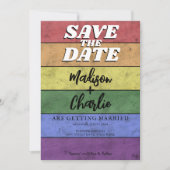 Bruiloft LGBT vlag pride Save the Date Kaart (Voorkant)