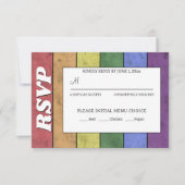 Bruiloft LGBT vlag pride  Save the Date RSVP Kaartje (Voorkant)