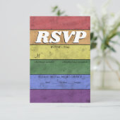 Bruiloft LGBT vlag pride  Save the Date RSVP Kaartje (Staand voorkant)