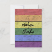 Bruiloft LGBT vlag pride  Save the Date RSVP Kaartje (Achterkant)