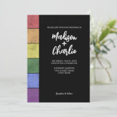 Bruiloft LGBT vlag pride  Script typografie Kaart (Staand voorkant)