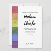 Bruiloft LGBT vlag pride  Script typografie Kaart (Voorkant)