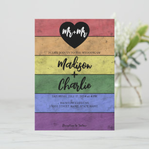 Bruiloft LGBT vlag trots  hart Mr. en Mr. Kaart