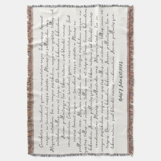 Bruiloft lied lyrische cadeau deken (Voorkant Verticaal)