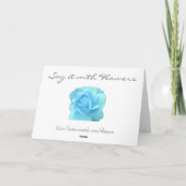 Bruiloft, Liefde, Blauw Roos Bedankkaart (Achterkant)