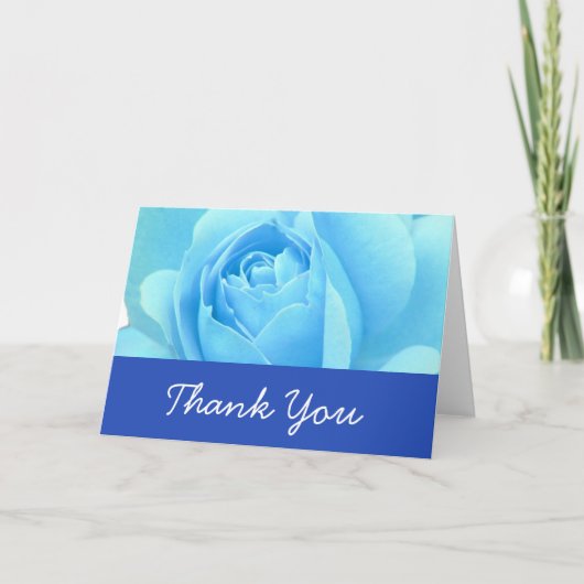 Bruiloft, Liefde, Blauw Roos Bedankkaart (Voorkant)