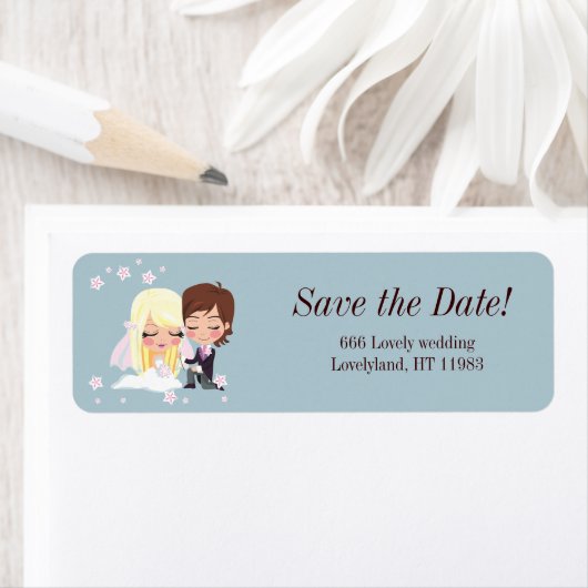 Bruiloft liefde bloem etiket (Insitu)