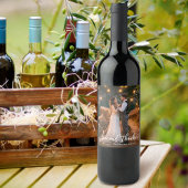 Bruiloft Liefde en Bedankt Elegant Script Foto Wijn Etiket