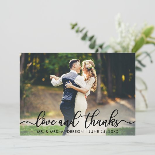 Bruiloft Liefde en Bedankt Foto Dank U B (Staand voorkant)