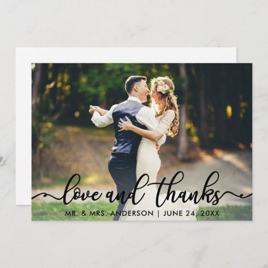 Bruiloft Liefde en Bedankt Foto Dank U B (Voorkant / Achterkant)