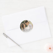 Bruiloft Liefde en Bedankt Foto Ronde Sticker (Envelop)