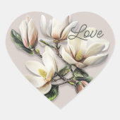 Bruiloft Liefde Envelop Seal Southern Magnolia Hart Sticker (Voorkant)