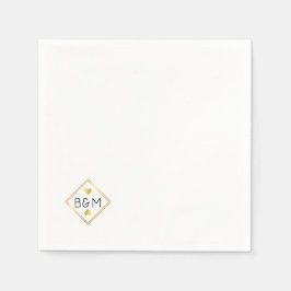 Bruiloft liefde getrouwd paar monogram servet