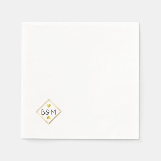 Bruiloft liefde getrouwd paar monogram servet (Voorkant)