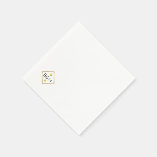 Bruiloft liefde getrouwd paar monogram servet (Hoek)