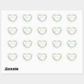 Bruiloft Liefde Hart Sticker Rustiek Botanisch Mod (Vel)