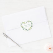 Bruiloft Liefde Hart Sticker Rustiek Botanisch Mod (Envelop)