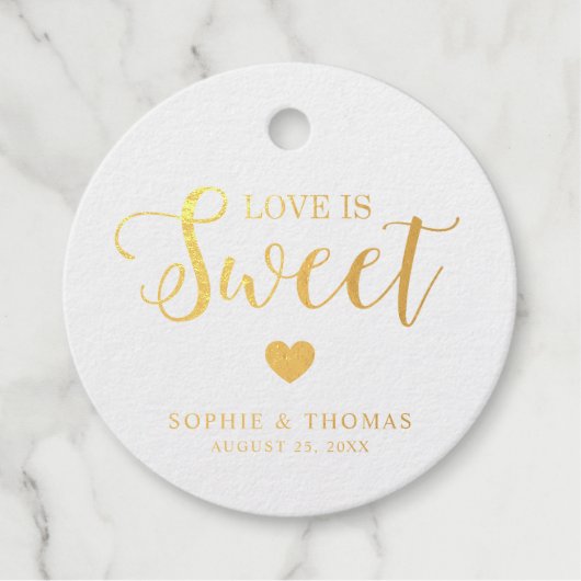 Bruiloft Liefde is Lief Folie Rond Bedankjes Labels (Voorkant)