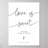 Bruiloft Liefde is Lief Snoep Buffet Dessert Teken Poster (Voorkant)